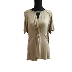 NWT Doe & Rae Olive Green Cold Shoulder Top Size Large